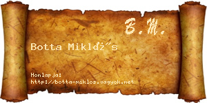 Botta Miklós névjegykártya