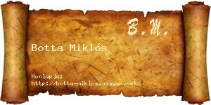 Botta Miklós névjegykártya